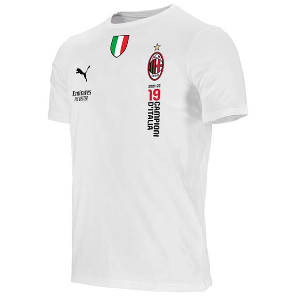 AC Milan 19 campionI d’italia milanposts shirt men's soccer uniform white top kit 2022-2023